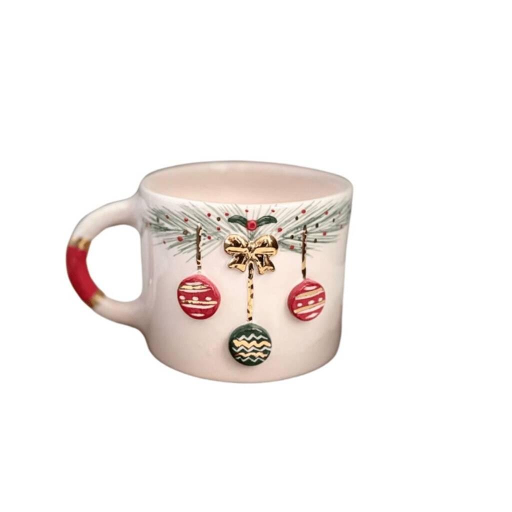 Vintage Holiday Garland Ceramic Mug